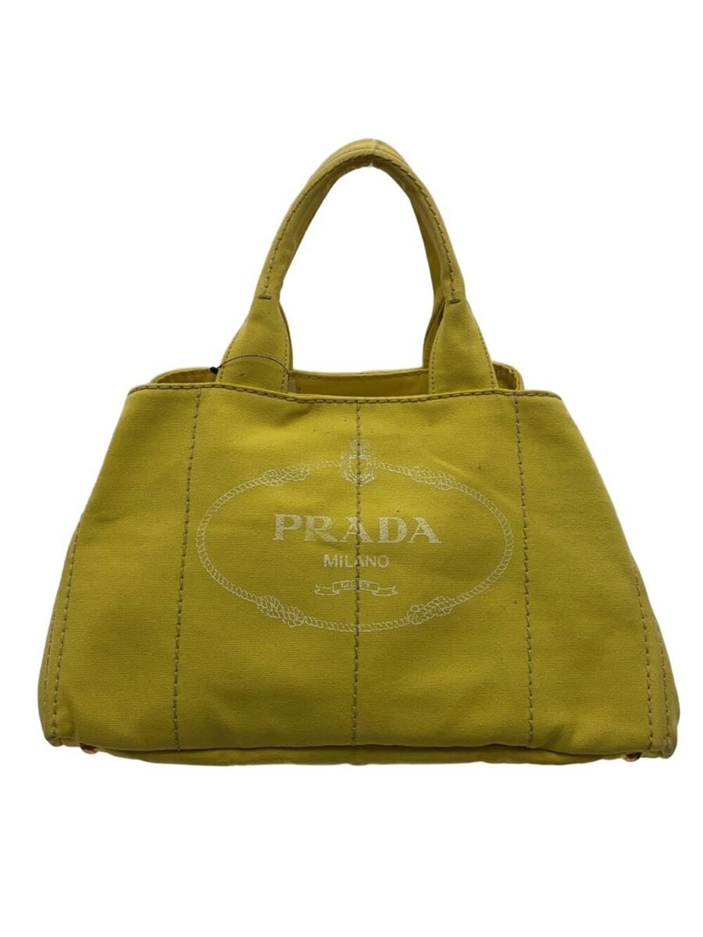 Prada Tote Canapa Bag Canvas Yellow